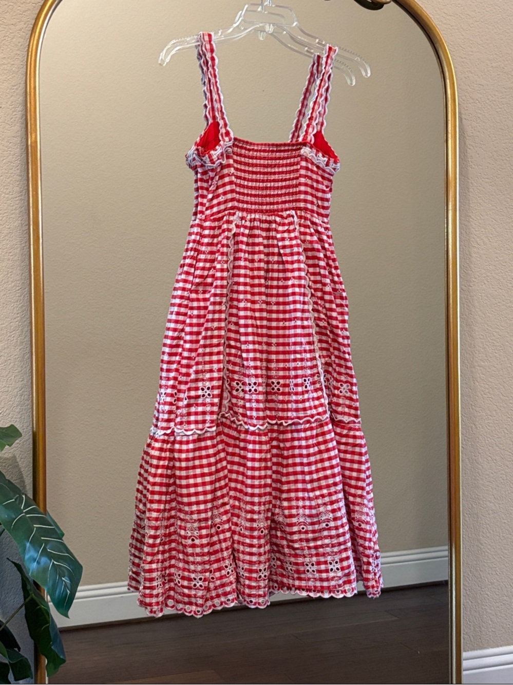 Anthropologie Sleeveless Sweetheart Gingham Midi Dress Size 2X - Picture 6 of 10